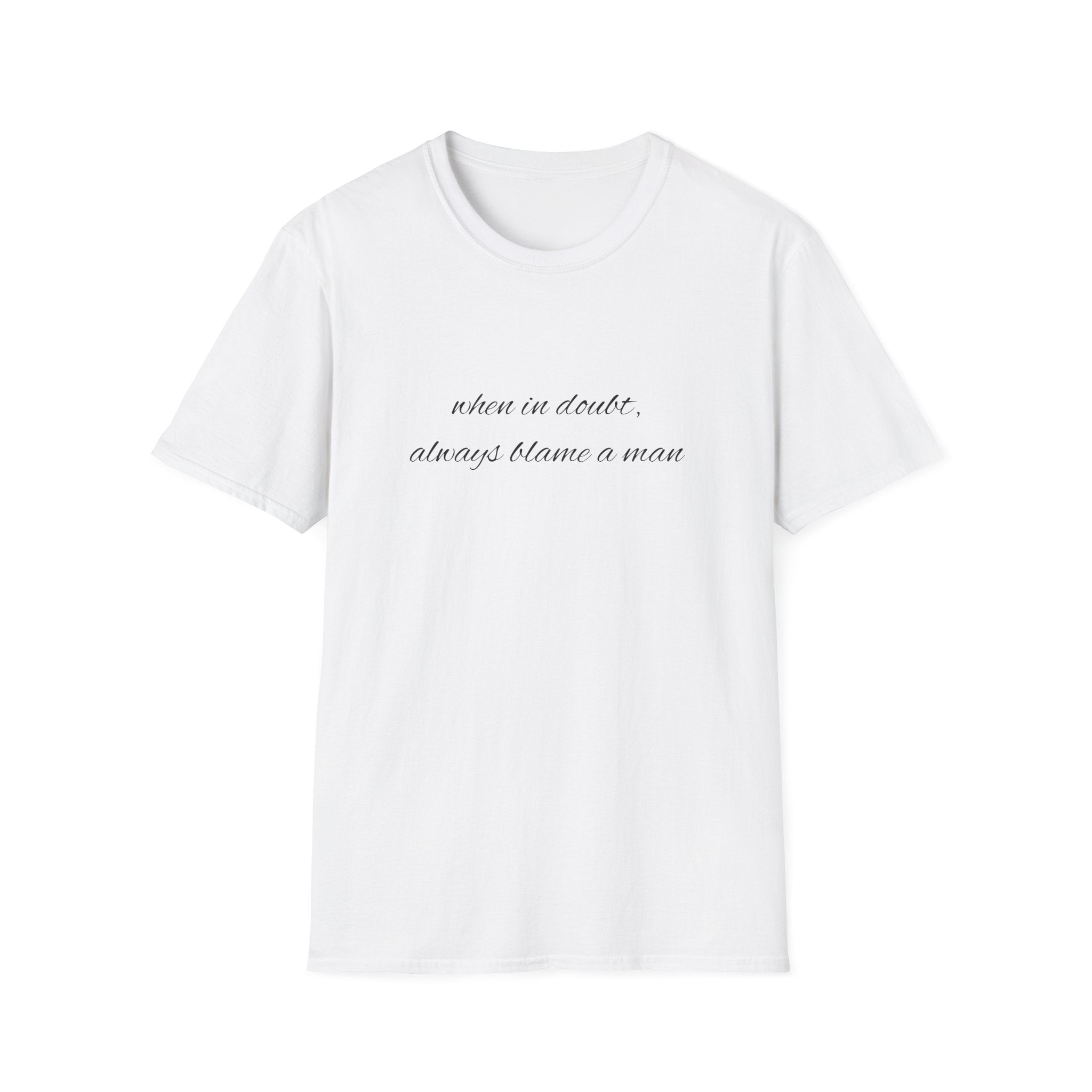WHEN IN DOUBT ALWAYS BLAME A MAN T-SHIRT